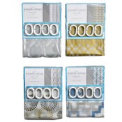 Wholesale - 70" X 72" PRINTED SHOWER CURTAIN W/C-HOOKS 4-ASST C/P 24, UPC: 810002208546